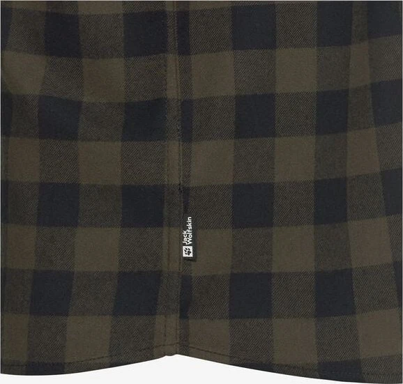 Jack Wolfskin Lite Flannel Hemd langarm check/obsidian moss (Herren)