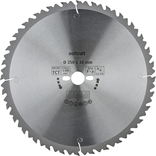 Wolfcraft Serie Grün Kreissägeblatt 32Z, 350x3.5x30mm, 1 Stück