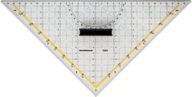 Rumold Technisches Zeichendreieck 32.5cm, mit Schneidekante und Griff, transparent