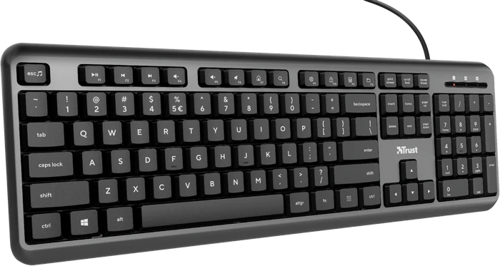 Trust Ody Wired Silent Keyboard, schwarz, USB, DE