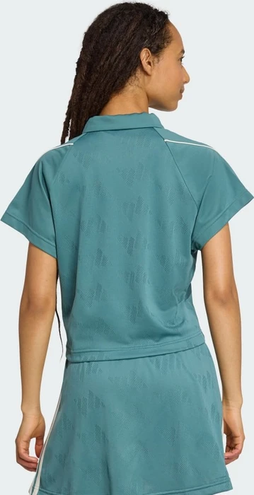 adidas Stadium 3-Streifen vom Tennis inspiriertes Poloshirt kurzarm preloved teal/off white (Damen)