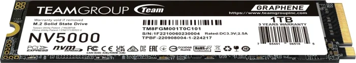 TeamGroup NV5000 1TB, Graphene, M.2 2280 / M-Key / PCIe 4.0 x4, Heatspreader