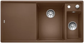 Blanco Axia III 6 S InFino Becken rechts mit Ablauffernbedienung muskat inkl. Holzschneidebrett