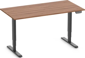 Ergolutions Primus elektrisch höhenverstellbarer Sitz-Steh-Schreibtisch 160x80cm Nussbaum/schwarz