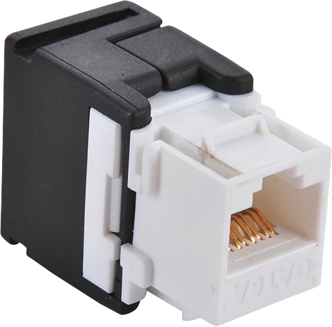 LogiLink Keystone Modul RJ-45 Buchse via Verlegekabel Cat6a, schwarz/weiß