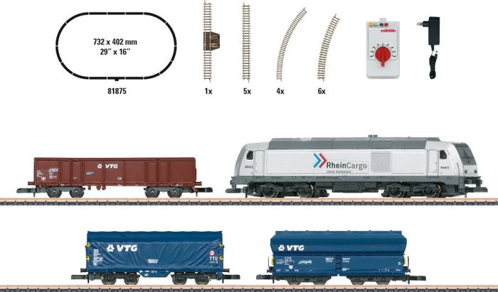 Märklin - Spur Z Startpackung - moderner Güterverkehr mit Diesellok Baureihe 285
