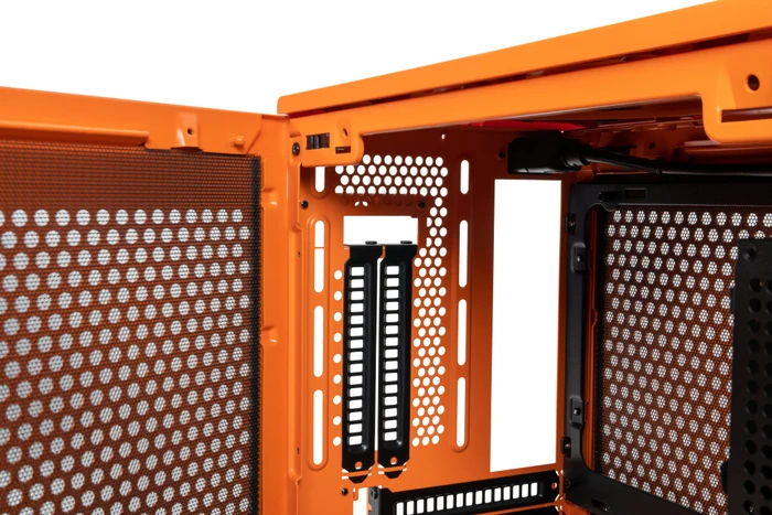 Cooler Master MasterBox NR200P Color Edition Sunset Orange, Glasfenster, Mini-ITX
