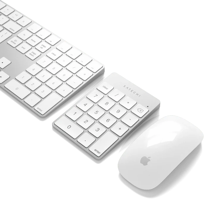 Satechi Aluminum Slim Wireless Keypad (USB-C), Silver, Bluetooth