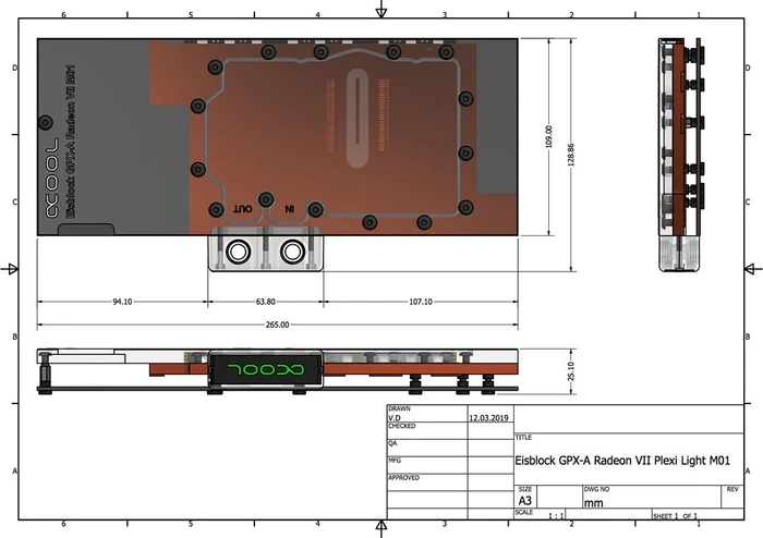 Alphacool Eisblock GPX-A Acryl Light AMD Radeon VII mit Backplate