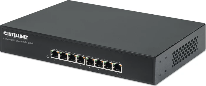 Intellinet Desktop Gigabit Switch, 8x RJ-45, 140W PoE+