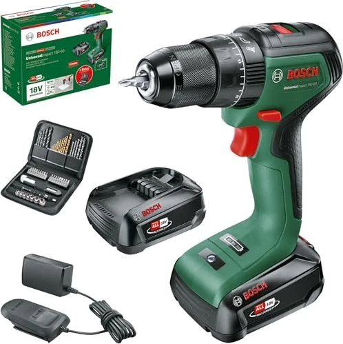 Bosch DIY UniversalImpact 18V-60 Akku-Schlagbohrschrauber inkl. Koffer + 2 Akkus 2.0Ah + Zubehör