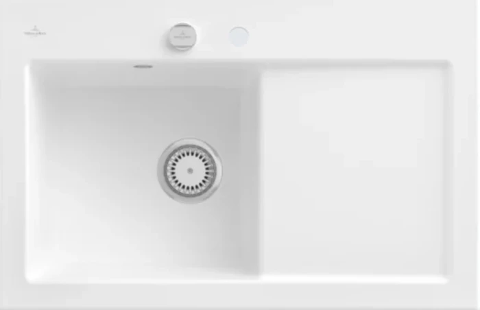 Villeroy & Boch Subway 45 Einbau Becken links mit Ablauffernbedienung stone white
