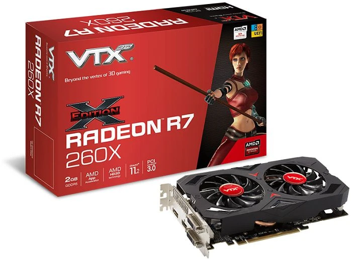 VTX3D Radeon R7 260X X-Edition V2, 2GB GDDR5, 2x DVI, HDMI, DP