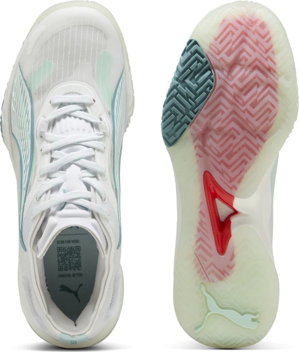 Puma Accelerate Nitro SQD 4 Game On Handballschuhe puma white/baltic sea blue/fresh water (Damen)