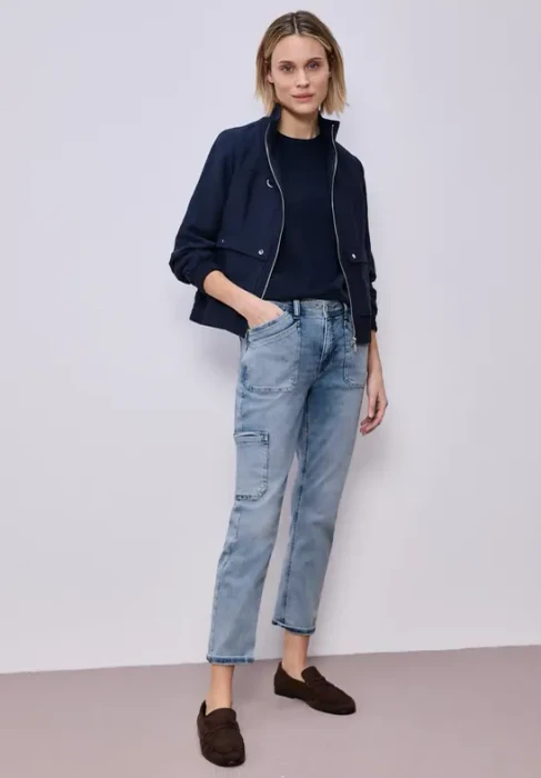 Street One Charlie Cargo Jeans bleached washed (Damen)