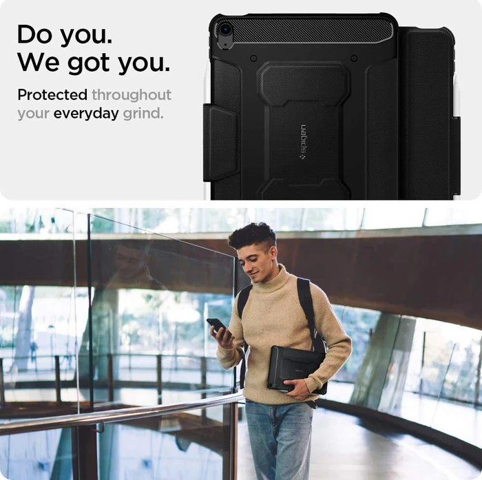 Spigen Rugged Armor Pro Schutzhülle für Apple iPad Air, schwarz