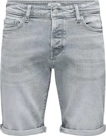 ONLY & SONS Slim Mid Ply Shorts Jeans medium grey denim (Herren)