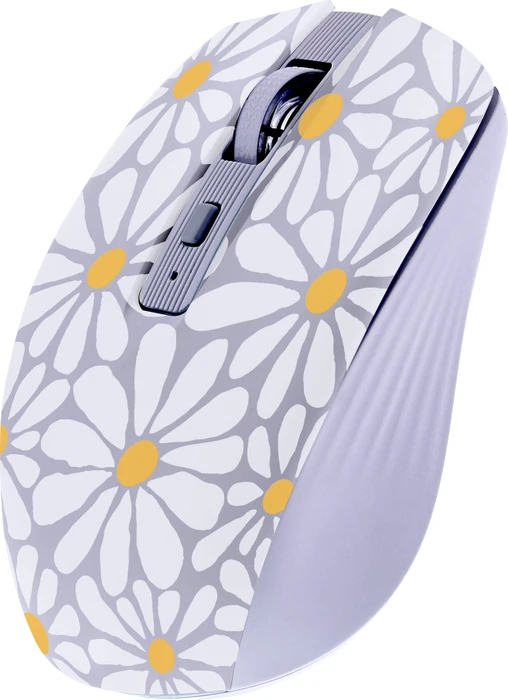T'nB Rechargeable Bluetooth Wireless Mouse, Flower Exclusiv violett/weiß/gelb, USB/Bluetooth
