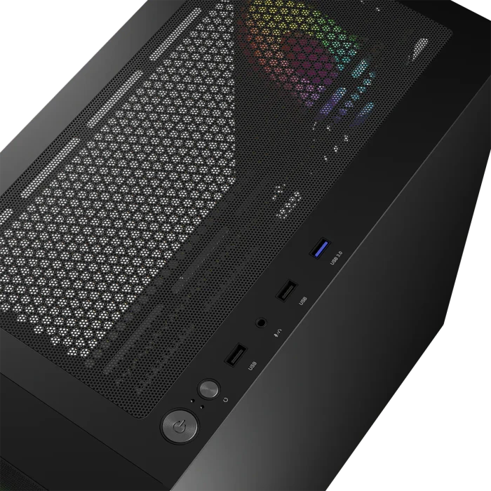 Logic Concept Portos ARGB Mini Black, Glasfenster