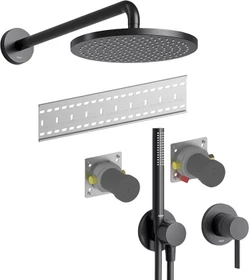 Keuco IXMO 59603 Unterputz Duschsystem mit Einhebelmischer schwarz matt