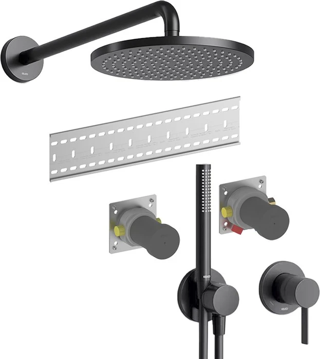 Keuco IXMO 59603 Unterputz Duschsystem mit Einhebelmischer schwarz matt