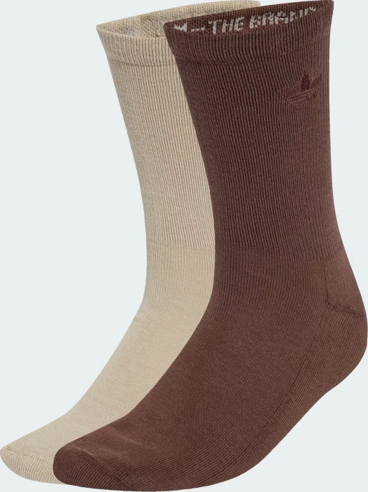 adidas Two-Toned Crew Socken stone khaki/auburn, 2 Paare