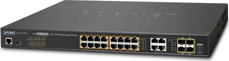 Planet GS-4210 Rackmount Gigabit Managed Switch, 16x RJ-45, 4x RJ-45/SFP, 220W PoE+