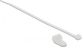 DeLOCK Befestigungsschelle 12.7mm mit Kabelbinder, 4.8mm, 300mm, weiß, 10 Stück