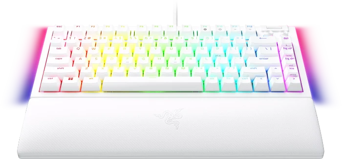 Razer BlackWidow V4 75%, White, hot-swap, Razer ORANGE Tactile Gen-3, USB, US