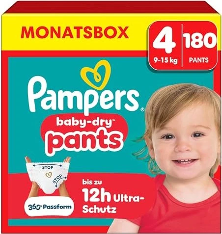 Pampers Baby-Dry pants Gr.4 Einwegwindel, 9-15kg, 180 Stück