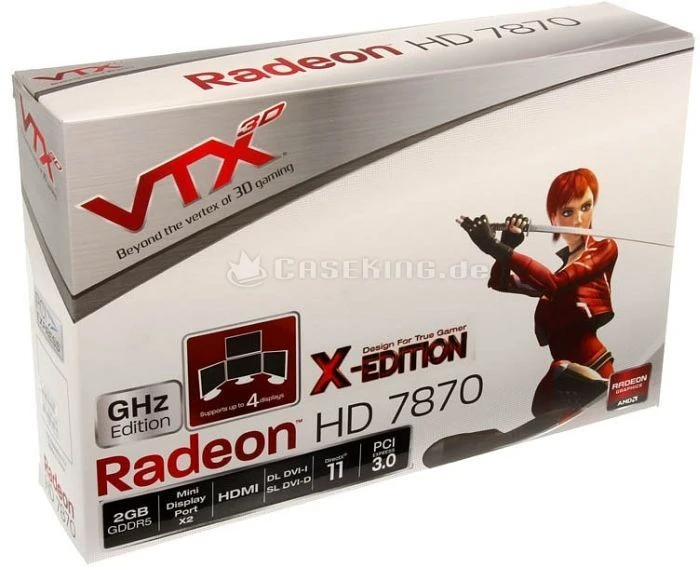 VTX3D Radeon HD 7870 GHz Edition X-Edition, 2GB GDDR5, 2x DVI, HDMI, 2x mDP