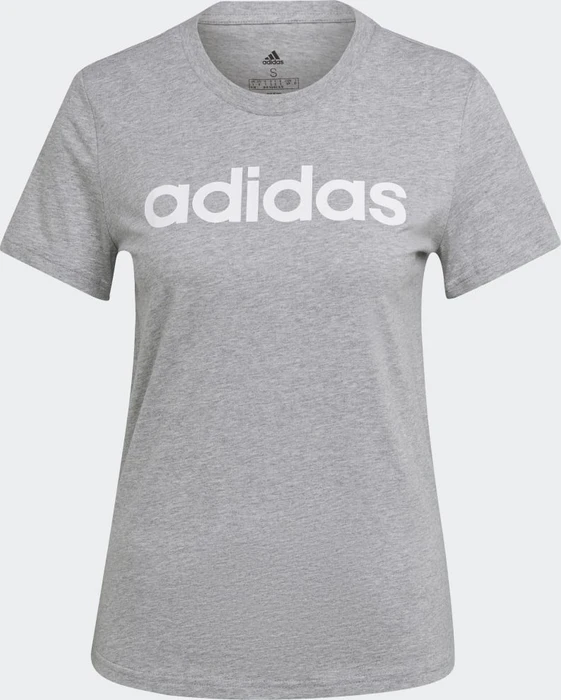 adidas Loungewear Essentials Slim Logo T-Shirt kurzarm medium grey heather/white (Damen)