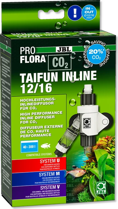 JBL PRO FLORA CO2 Taifun INLINE, Hochleistungs-Direktdiffusor für CO2, 12/16mm