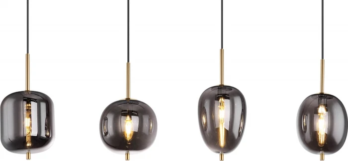 Globo Blacky I Hängeleuchte 4-flammig messing