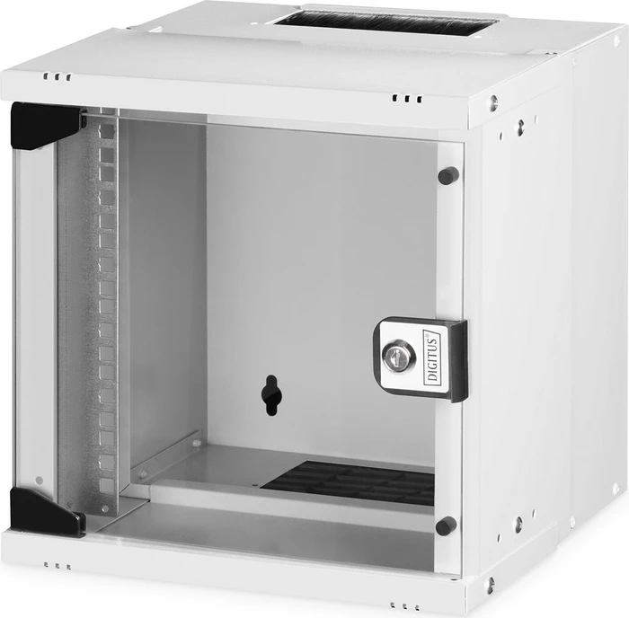 Digitus Professional SoHo Pro Line 10" Wandgehäuse 6HE, unmontiert, Sicherheitsglastür, IP20, RAL 7035, 300mm tief