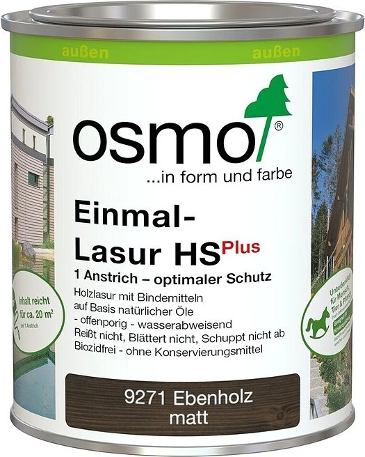 Osmo Einmal-Lasur HS Plus 9271 außen ebenholz, 750ml