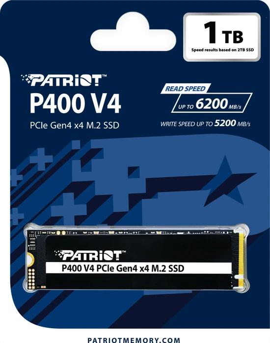 Patriot P400 V4 1TB, M.2 2280 / M-Key / PCIe 4.0 x4, Kühlkörper