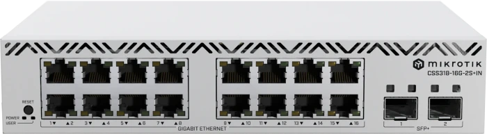 MikroTik Cloud Smart Switch CSS318 Desktop Gigabit Smart Switch, 16x RJ-45, 2x SFP+