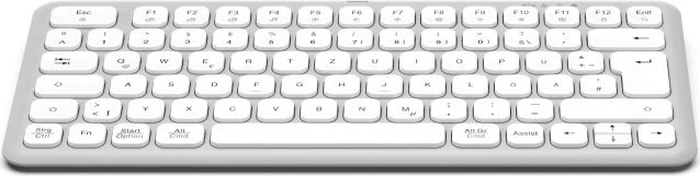 Hama WK-500 kompakte Multi-Device-Tastatur, grau/weiß, USB/Bluetooth, DE