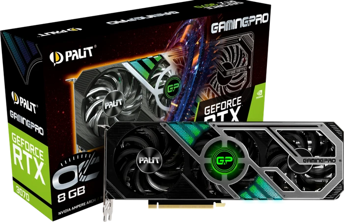 Palit GeForce RTX 3070 GamingPro OC V1 (LHR), 8GB GDDR6, HDMI, 3x DP