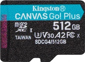 Kingston Canvas Go! Plus Gen4 R200/W160 512GB, UHS-I U3, A2, Class 10