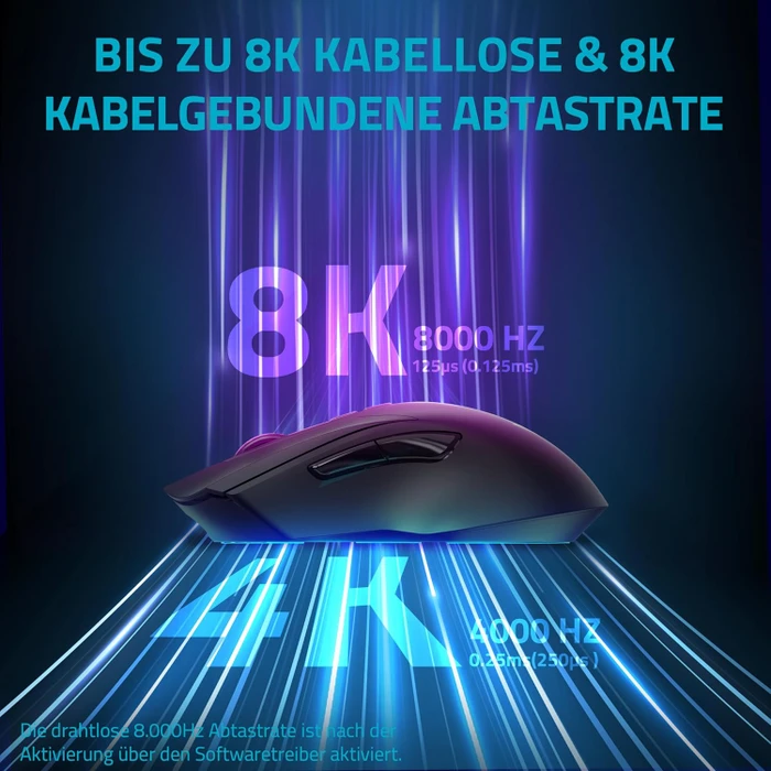 Rapoo V20PRO 8K/4K Wireless Gaming Mouse schwarz, USB