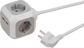 Brennenstuhl ALEA-Power Cube Schuko/USB,  4-fach, 1.4m, weiß
