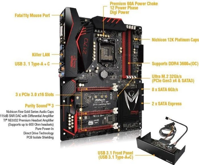 ASRock Fatal1ty Z170 Gaming K6+ (Intel 1151)