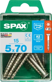 Spax Edelstahl rostfrei A2 4CUT T-STAR plus T20 Universalschraube, 5x70mm, 15 Stück