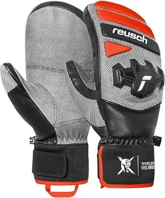 Reusch Worldcup Warrior Team Mitten Skihandschuhe black/silver/fluo red
