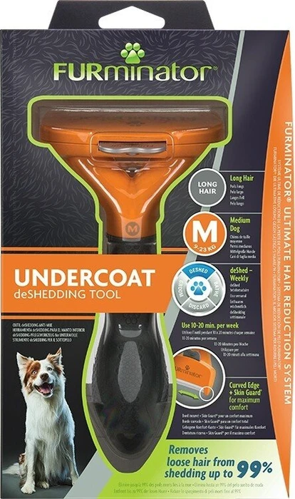FURminator deShedding Tool für mittelgroße Hunde mit langem Fell, Version 2