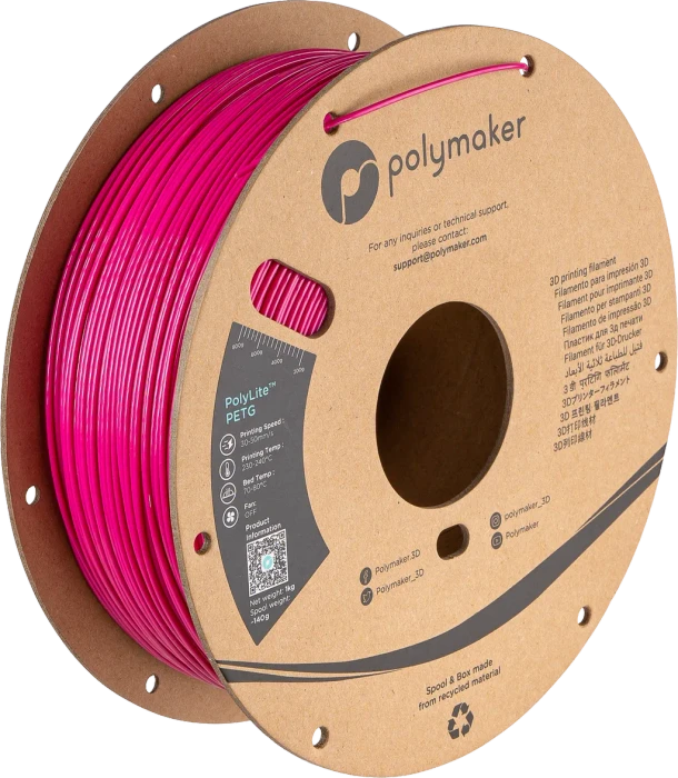 Polymaker PolyLite PETG, rosa, Spule, 1.75mm, 1.00kg