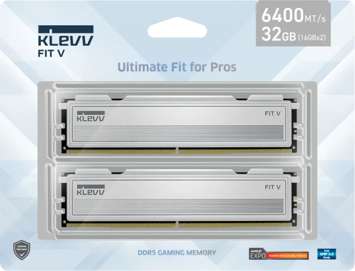 Klevv Fit V Ceramic White UDIMM 32GB Kit, DDR5-6000, CL28-36-36-76