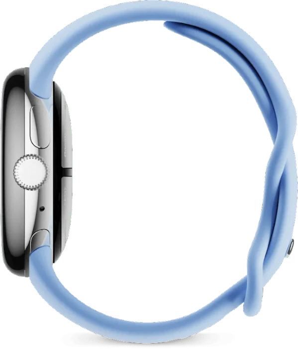 Google Pixel Watch 2 (Wi-Fi) Polished Silver mit Sportarmband Bay